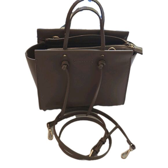 Zara Leather Crossbody Purse - ASH Brown Detachable Straps Party Cocktail - Picture 8 of 8